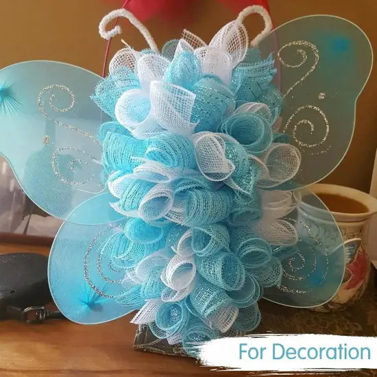 White Decorative Mesh Ribbbon Rolls, Fabric Mesh with Foil {4}