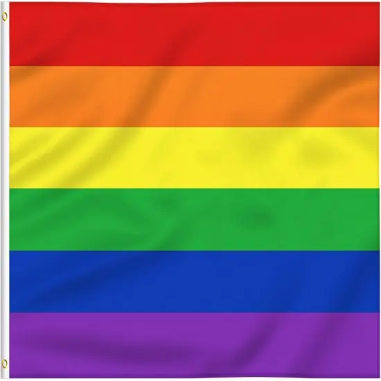Rainbow Pride Flag 6 Stripes 3x5ft- Flag Vivid Color and UV Fade Resistant - Canvas Header and Brass Grommets (Rainbow Flag 3x5ft (1PACK)) {1}