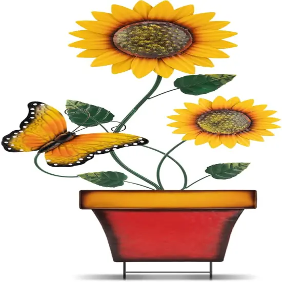 Spring Sunflower Decorative Garden Stake Yard Decor {1}
