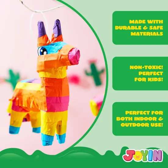 3 pcs Mini Donkey Pinatas 7"x5.5" Cinco De Mayo Rainbow Color for Fun Fiesta Taco Party Supplies, Luau Event Photo Props, Mexican Theme Decoration, Carnivals Festivals, Taco Tuesday Event {4}