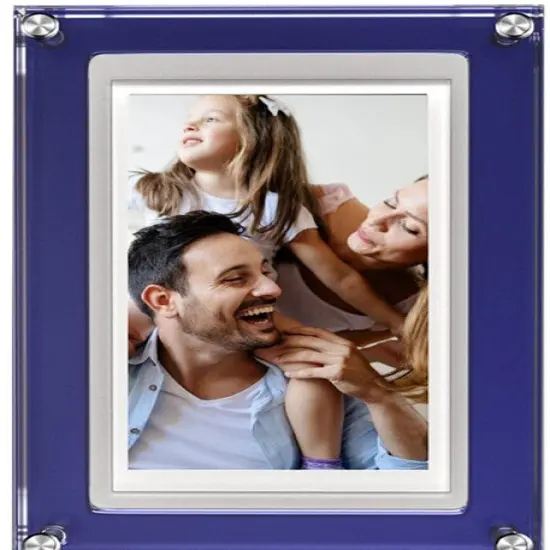 5" WiFi Blue Acrylic Digital Photo Frame &ndash; Smart Video Picture Frame with Frameo App {1}