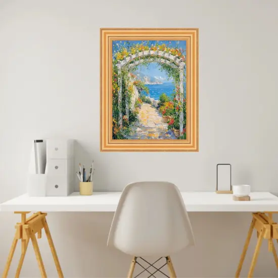 Bright Gold Leaf Wave Picture Frame 20x20 frame {4}