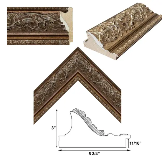 Wide Italian Baroque Antique Silver Picture Frame-5 inch Wide 24x36 frame {4}