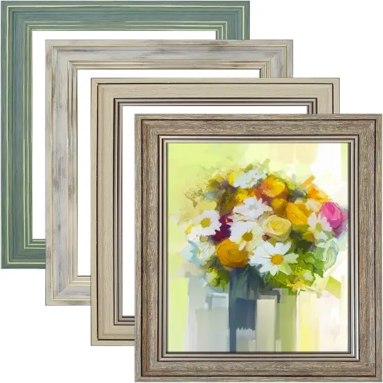 8x10 Picture Frame Set of 4, Rustic Farmhouse Picture Frames for Table or Wall Hanging {1}