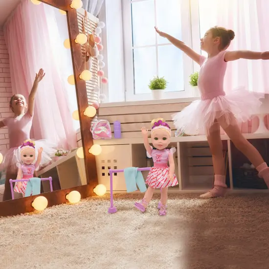 Style Dreamers: Ballet Set - Pink 14" Doll - Blonde Hair Hard Body Doll, 5pc Ballet Gear Accessories, Tutu Oufit w/Headband & Slippers, Kids Ages 3+ {7}