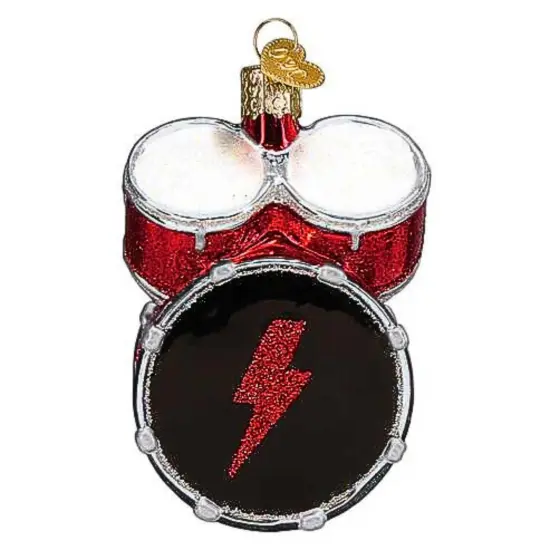 Old World Christmas 3.75 In Ac/Dc Drum Set Christmas Tree Ornament , Rock Band Australian Multicolored {2}