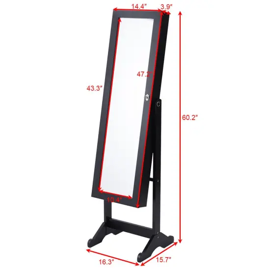 Costway Mirrored Jewelry Cabinet Storage Organizer Drawers {2}