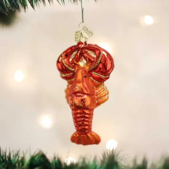 Old World Christmas 4.0 Inch Lobster Christmas Tree Ornament , Wildlife Ocean Red {3}
