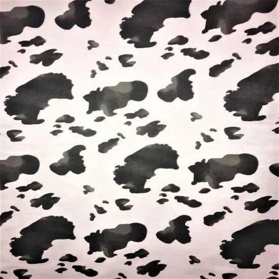 1 Yard Black Cow Print Poly Cotton Fabric with Faded Spots for Apparel, Crafts, and Home Decor 59/60 Inch Width {1}
