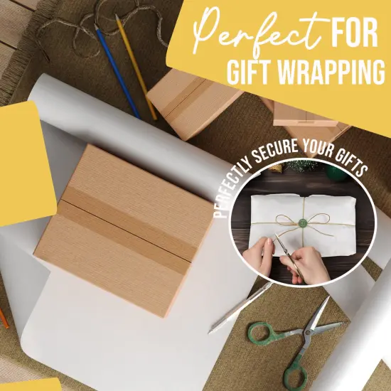 Kraft Paper Roll 17.75" X 1320" (110' Ft) Colored Paper Roll - Packing Paper Roll - Craft Supplies - Kraft Wrapping Paper Perfect as Shipping Paper Craft Paper Roll by Crown Display White {3}