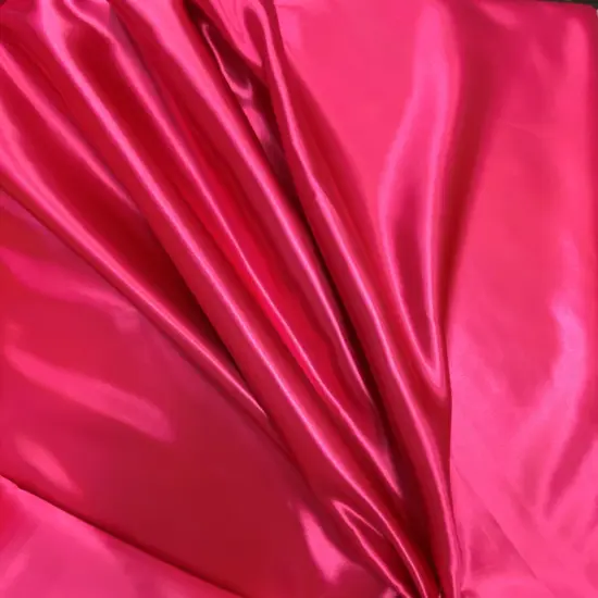 1 Yard Hot Pink Bridal Satin Material 58/60 Inch Wide Shiny Soft Polyester for Fashion, Curtains & DIY Crafts {2}