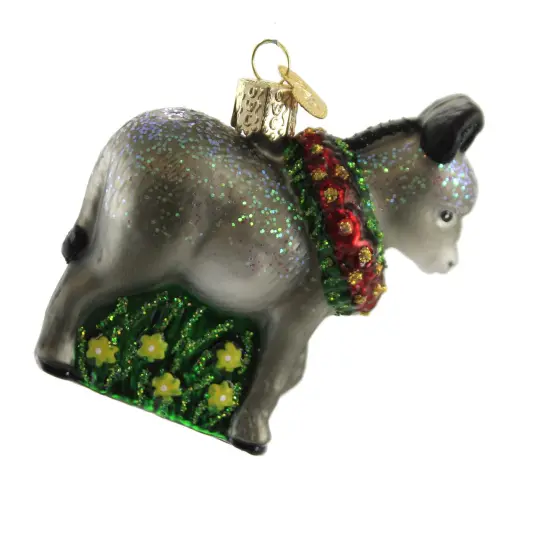 Old World Christmas 3.5 Inch Donkita Tree Ornament , Christmas Miniature Donkey Multicolored {2}
