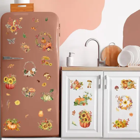 12 Sheet Pumpkin Floral Fall Rub on Transfer for Crafts {4}