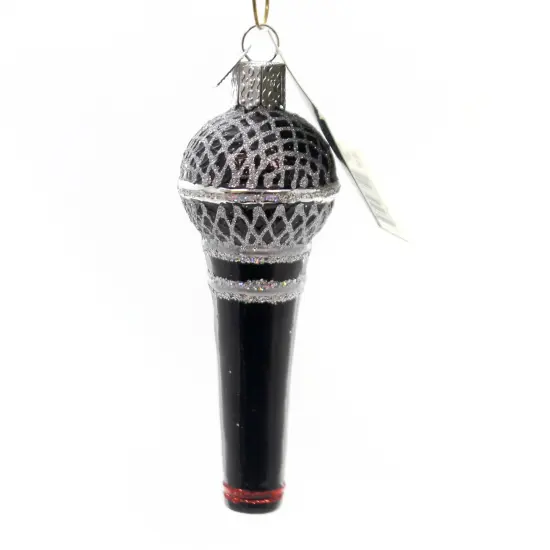 Old World Christmas 4.0 Inch Microphone Christmas Tree Ornament , Speeches Music Perform Black {1}
