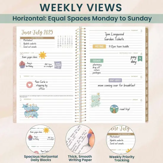 bloom daily planners 2025-26 Academic Planner, Soft Cover, 5.5" x 8.25", Ocean Oasis {5}