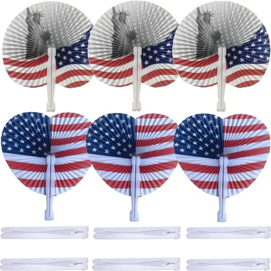 20 Pack Stars & Stripes Paper Fans Bulk July {1}