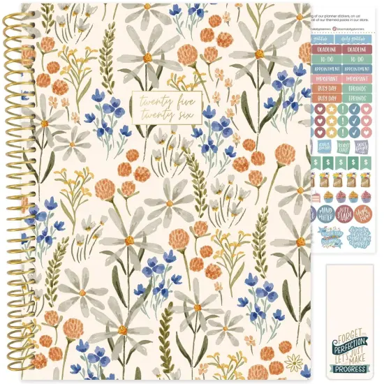 bloom daily planners 2025-26 Academic Planner, Soft Cover, 8.5" x 11", Whimsical Wildflowers {1}