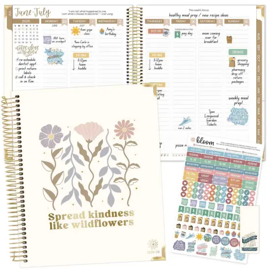 bloom daily planners 2025-26 Academic Planner Vision Planner, 7.5" x 9", Spread Kindness Like Wildflowers {2}