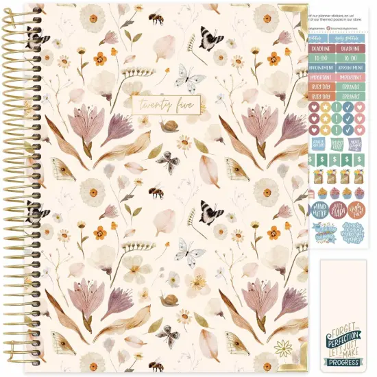 bloom daily planners 2025-26 Academic Planner, Hard Cover, 8.5" x 11",Butterfly Garden {1}