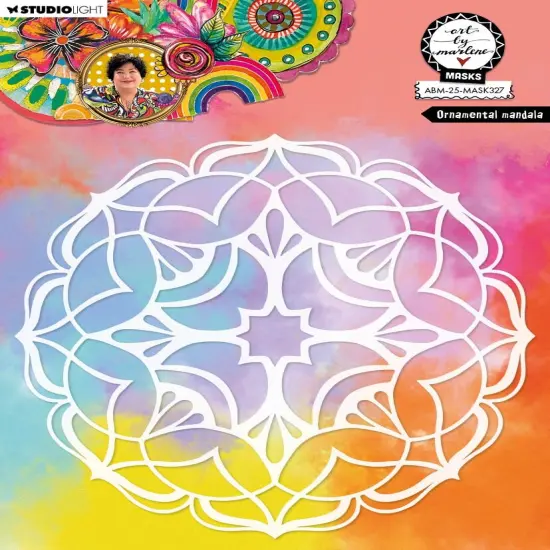 Art By Marlene Floral Frame 8"X8" Stencil-Nr.327 Ornamental Mandala {1}