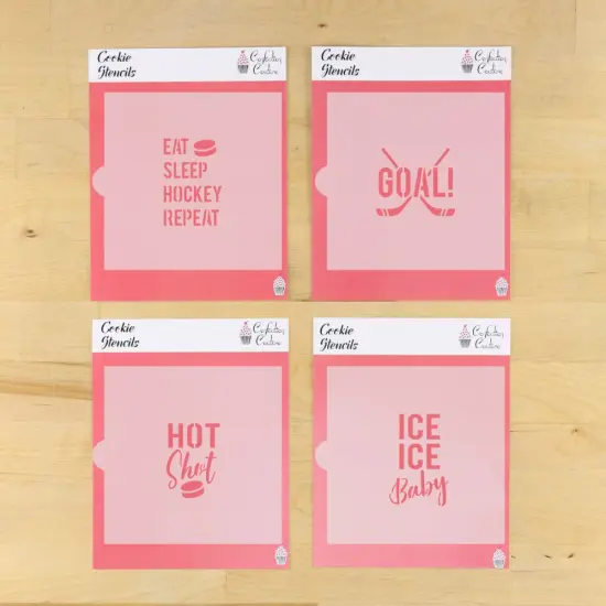 Ice Hockey Messages Cookie Stencil Set | Sports Cookie Stencil | DIY Stencil | Craft Stencil | Confection Couture | {1}