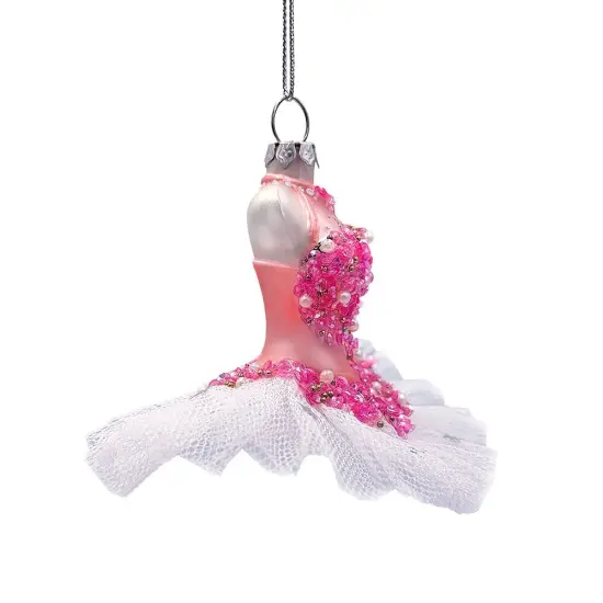 Classic Ballerina Dress Handcrafted Glass Ornament, Ballet Dancer Gift {5}