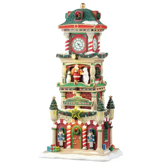 The Village Square Clock Tower - Lemax Santa's Wonderland {1}