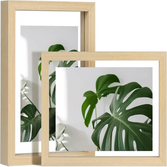 5x7 Floating Frames Set of 2, Double Plexiglass Picture Frame {1}
