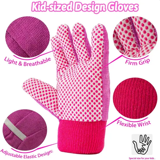 Kids Pink Gardening Tools Set, Garden Toys w/Metal Rake, Shovel, Trowel, Watering Can, Gloves, Tote Bag, Plant pots, DIY Bookmark Kits, Spring Summer Toy Outdoor Gift for Toddler Boy Girl {5}