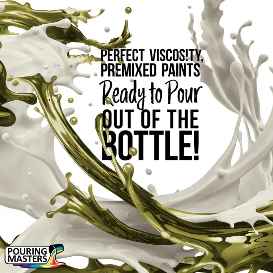 Pouring Masters Olive Green Metallic Pearl Ready to Pour Acrylic Pouring Paint - Premium 32-Ounce Pre-Mixed Fluid Acrylic Paint - Fluid Art Supplies for Canvas, Wood, Paper, Tile & Rocks {2}