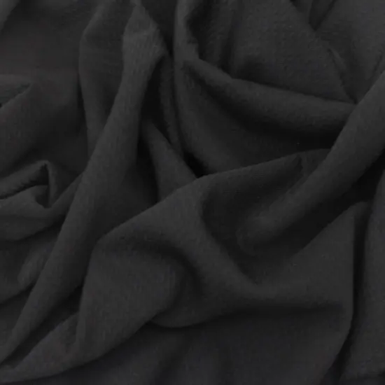 Midnight Black Sphere Texture Activewear Double Knit Fabric By the Yard {4}