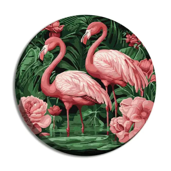 Painting by Numbers kit Flamingos in flowers KHO-R1005 {1}