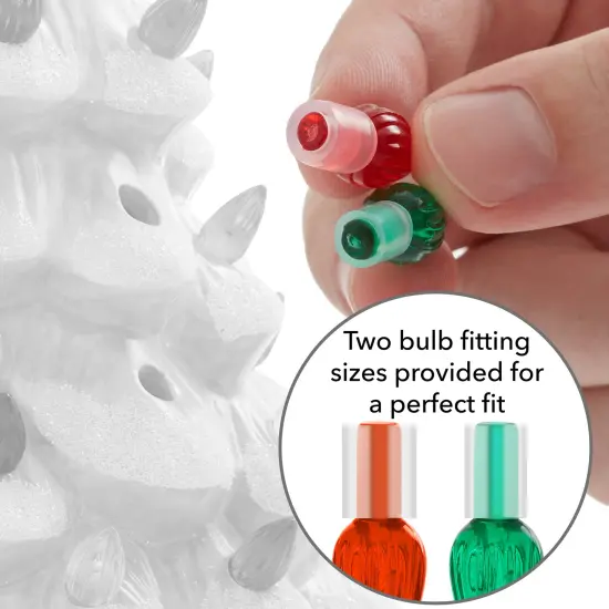 Casafield Hand Painted Ceramic Christmas Tree, Pink 15-Inch Pre-Lit Tree with 128 Multi Color Lights and 2 Star Toppers {5}