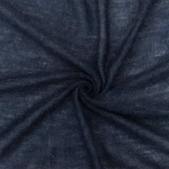 Dusty Navy Solid Stretch Poly-Wool Jersey Knit Fabric By the Yard {1}