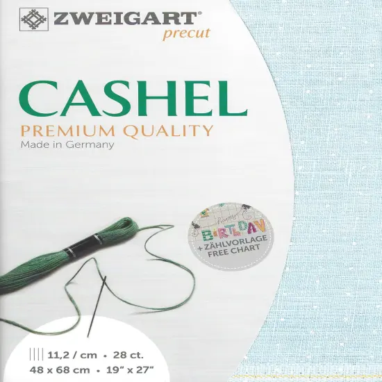 Precut Zweigart Cashel Mini Dots 28 count Blue with White Mini Dots {1}