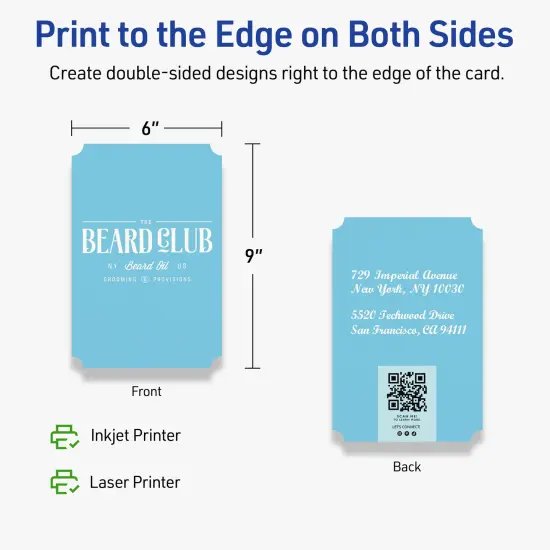 Avery Matte Ivory Postcards, 6" x 9" Rectangle Scalloped Edge {6}