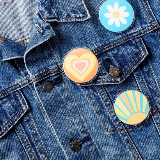 36 Pack Make Your Own Blank Button Pins for DIY Crafts (2.25 In) Clear {3}