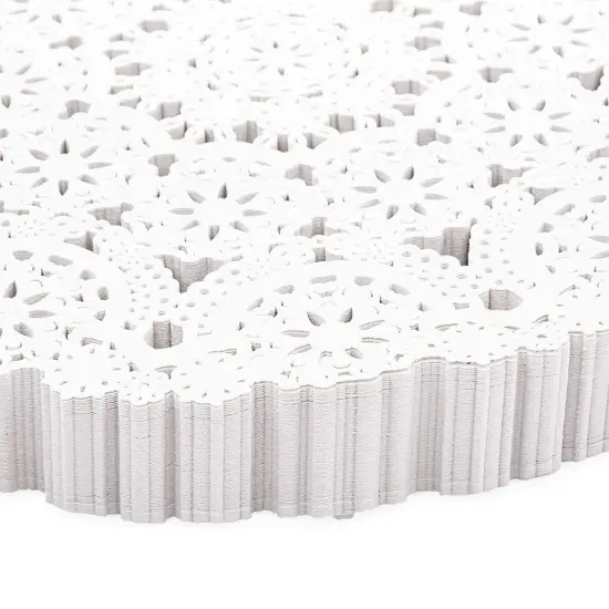 300 Pack Round Paper Doilies, 10 inches Round Medallions Lace Placemats for Crafts & Wedding White {5}