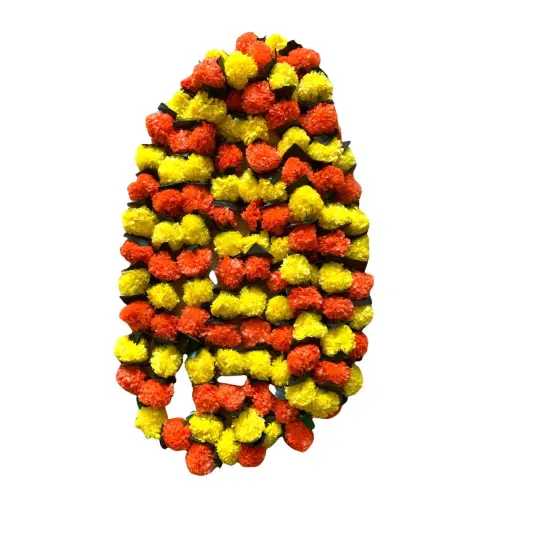 5 Strings Artificial Marigold Mango Leaf Garland for Home Party Door Hanging Diwali Navratri Decorations Day of the Dead Dia De Los Muertos Ofrenda Halloween Mexican Fiesta Party Decor {6}