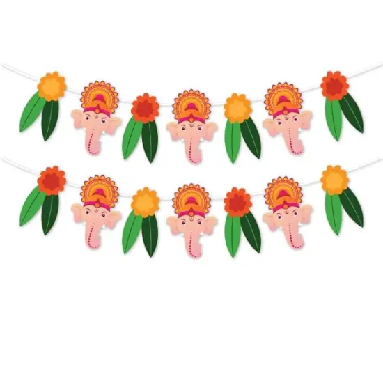 Ganesh Chathurti Banners Indian Festival Ganpati Bappa Morya Bunting Diy Home Temple Indoor Outdoor Decoration Bollywood Party Supplies Ganesha Puja Decor Ideas {4}