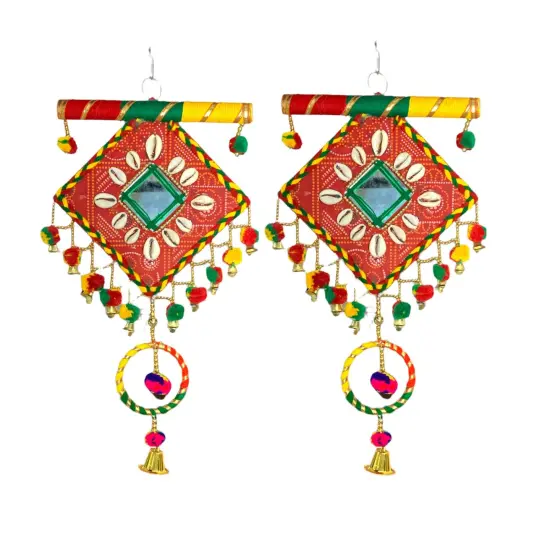 Wooden Rajasthani Wall Hanging Tapestry Decor for Bedroom Living Room Home Indian Ethnic Wall Decor Housewarming Gifts Diwali Decoration Wall Art Ornament {4}