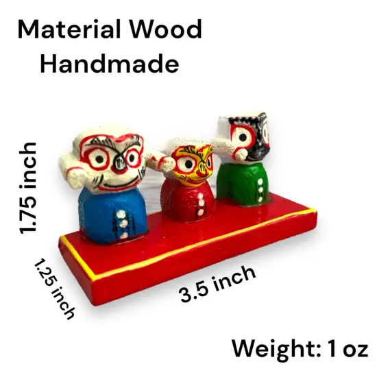 Lord Jagannath Balabhadra Subhadra Idol for Home Decor Car Dashboard Mandir Puja Office Table Showpiece - Gifting Item Navratri Golu Dolls {4}