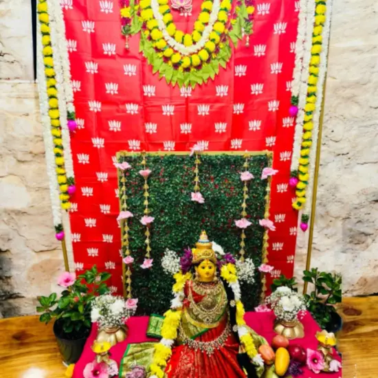 Lotus Backdrop Indian Traditional Cloth Indian Festival Decor Indian Pooja Wall Decor Indian Wall Art Photo Decor Banner Decorative Pooja Cloth Hindu Wedding Favor Pink {3}