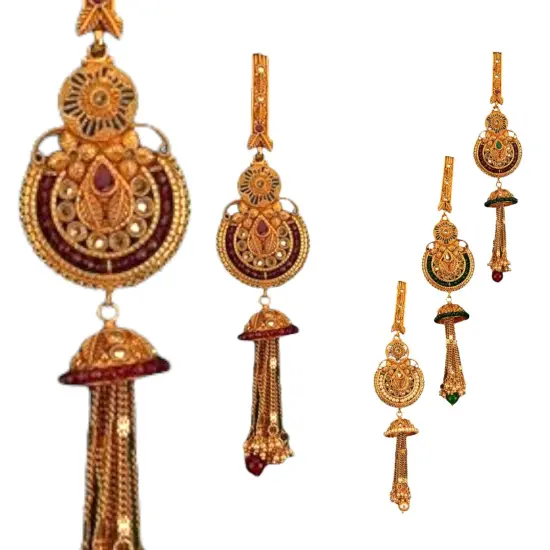 Indian Waist Key Chain Classic Gold Plating Indian Kamarbandh Ethnic Kundan Belly Chain Bridal Jewelry Gift Ruby {1}