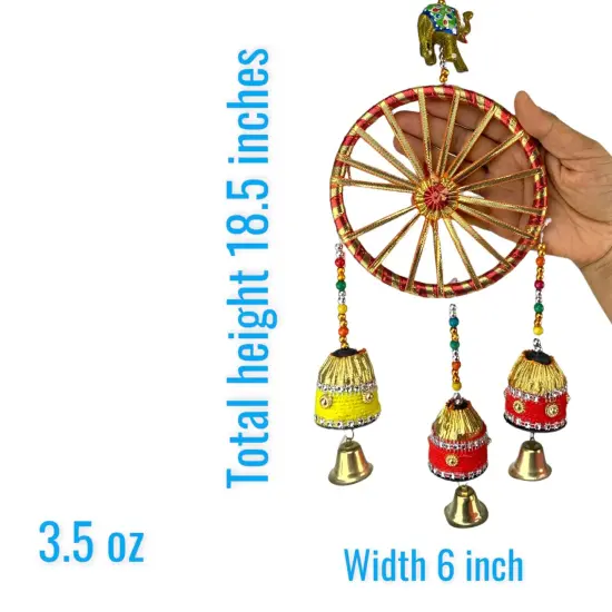 Diwali Gift Hamper Indian Festival Jute Potli Bag with Wind Chime Hanging Elephant Candle Holder Navratri Thanksgiving Christmas Hampers for Employees Friends Relatives - Return Gift Items {6}