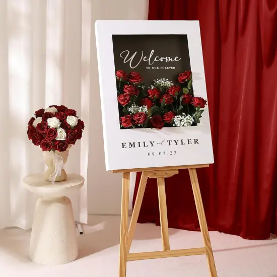 Realistic Long Stem Fake Silk Roses Bouquet for Wedding Centerpiece {3}