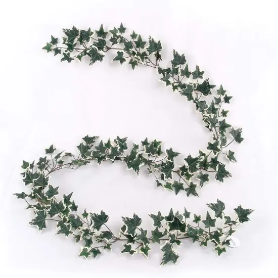 2-Pack 6ft Variegated Ivy Garland &ndash; 185 Leaf Faux Greenery {3}