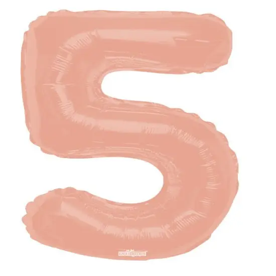 34" Numeral 5 Balloon - Rose Gold, 1ct {1}