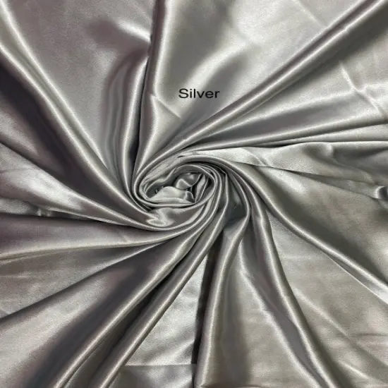 1 Yard Luxurious Crepe Satin Silver Fabric For Dresses Costumes Soft Medium Drape 58 Inch Width {1}