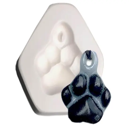 3.75" x 3" x 1.5" Paw Holey Frit Casting Glass Fusing Kiln Mold {1}